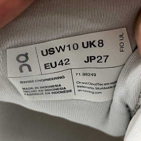 On Womens Cloudflyer 4 White Yellow Pink Running Shoes Sneakers Size W10 - Picture 8 of 9